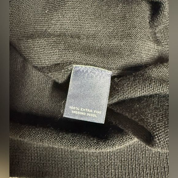 HART SCHAFFNER-MARX  Men's black extra fine Merino wool V-Neck Sweater size XLT - Picture 11 of 12